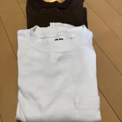 ユニクロ　U T 長袖　白&茶色の2枚セット130cm