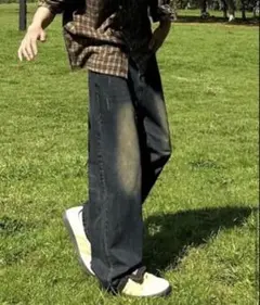 Yolo ウォッシュドレトロデニムパンツ