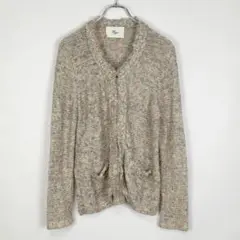 HARRISS GRACE ツイード風ミックス糸天竺フリンジカーディガンのサムネイル