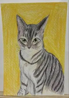 ボールペン画 サイベリアン001【ドローイング 原画 絵画 イラスト 猫の
