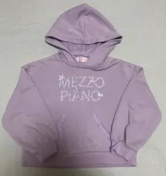 mezzopiano メゾピアノ　星ロゴ刺繍パーカー　120 パープル