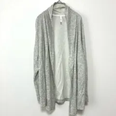 羽織るだけで上品♡ エアパペル ロングカーディガン グレー　M【s14】のサムネイル