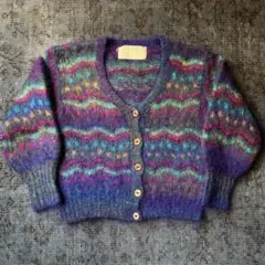 アイルランド製 80s モヘア ニット 総柄 vintage 入手困難 古着 アイルランド製 80s モヘア ニット 総柄 vintage 入手困難 古着