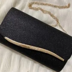 パーティーバッグ　クラッチバッグ　ブラック　キラキラ　結婚式