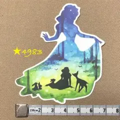 ★4983【新品】ステッカー プリンセス 白雪姫 スノーホワイト シルエット
