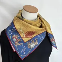 4-21.未使用 JIM THOMPSON ダイヤ＆象モチーフ シルクスカーフ