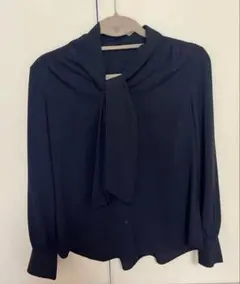 ボウタイブラウス長袖黒