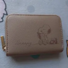 スヌーピー コインケース カードケース ベージュ