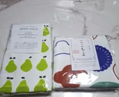 【新品】日本製 泉州タオル ガーゼタッチタオル 2枚セット（洋梨・椿柄）