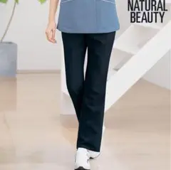 ナチュラルビューティー　ウエスト総ゴム　美脚シルエットパンツ　L