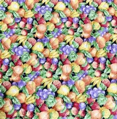 フルーツ柄キルティング生地 ハギレ 約41cm x 37cm