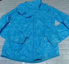【美品】PUMA プーマ 総柄ウィンドブレーカー ライトブルー L レディース