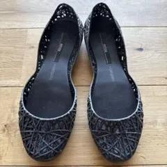 Melissa メリッサ カンパーナ フラットシューズ 黒 ラメ 35/36 - メルカリ