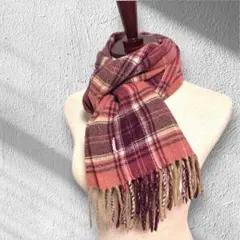 美品✨EASTBOY イーストボーイ マフラー チェック柄 ラムウール100％