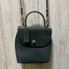 OLD COACH ハンドバッグ グリーン 2way leather