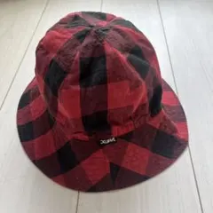 x-girl バケットハット チェック柄　レッド　赤