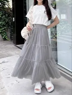 INGNI チュールティアードスカート