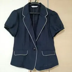 ハニーズ GLACIER 半袖 テーラードジャケット 紺 M
