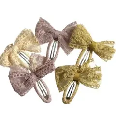 レースリボンヘアピン5個セット