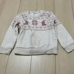 裏起毛トレーナー　白地　100センチ