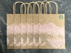 【限定】スターバックス　桜デザイン紙袋　6枚セット