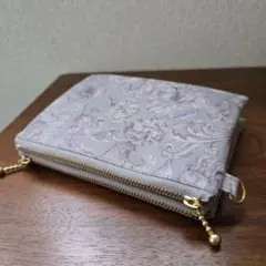 リバティ　ラミネート生地　アレキサンダーマーブル　ホック付きダブルポーチ