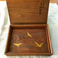 蒔絵付　吸物椀　5個セット　木箱付き 会津塗 御椀揃 5客 蒔絵 金彩 漆器 雑煮椀 吸物椀 木製 共箱 美品