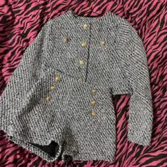 ツイード風セットアップ ブラック＆ホワイト