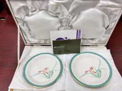 香蘭社 小皿5枚セット ターコイズ縁 金彩 花文様 有田焼