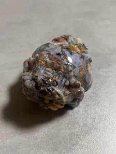 タイガーアイ ロングイ 龍亀 置物 約47.4mm 天然石 開運 金運 風水