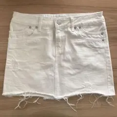 INGNI❤️イング❤️ミニスカート❤️ホワイトデニム❤️クラッシュダメージ白デニム