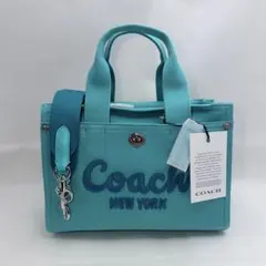 COACH コーチ ジャスト 26 デニムブルー カーゴトートバッグ - メルカリ