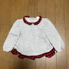 GAP 18-24ヶ月 長袖シャツ グレー/赤チェック