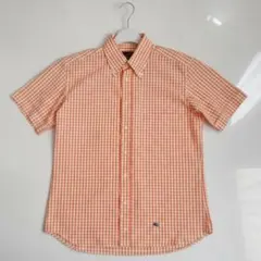 やや訳アリ ETRO ♡ ギンガムチェックシャツ 白×オレンジのサムネイル