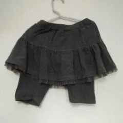 チュールスカート付きレギンス キッズ120 灰色 動きやすい ナチュラル 可愛い