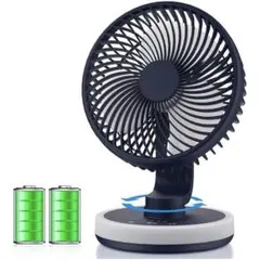 卓上扇風機 【極静音&夜灯機能】自動首振り機能付き ネイビー
