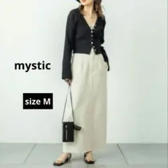 mystic ミスティック　デニムロングスカート　裾 切りっぱなし　ホワイト　Mのサムネイル