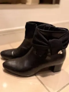 Jelly Beans 黒リボンブーツ　ヒール