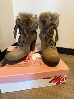 「KAREN LIPPS 」 ショートブーツ 38 ブラウン レディース