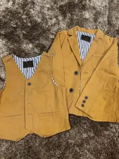 茶色ベストとジャケットセット 130