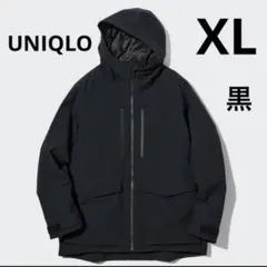 ハイブリッドダウンパーカ（3Dカット）XL 黒