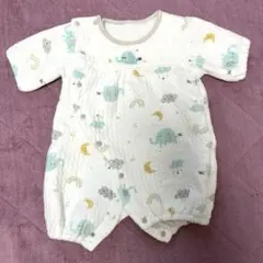 バースデイ　2wayオール　カバーオール　ロンパース　キルト　白　50〜60cm