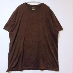 アプトナイン Ｔシャツ クルーネック 半袖 無地 XL 茶 綿混 海外古着