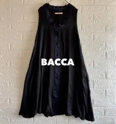 BACCA｜バッカ｜絹 シルク100% ノースリーブ ワンピース 裾ドロストのサムネイル