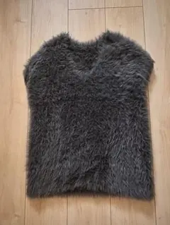 ur’s グレー ファーベスト Sサイズ グレー フェイクファーベスト