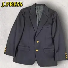 J.PRESS テーラードジャケット 2ボタン 紺ブレ 金ボタン 厚手