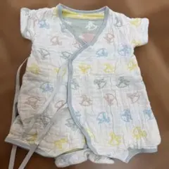 SLAPSLIPスラップスリップベビー ロンパース 木馬柄 ガーゼ素材　70cm