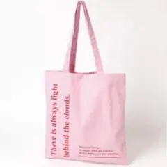 LOWRYSFARM ピンク メッセージプリント エコバッグ