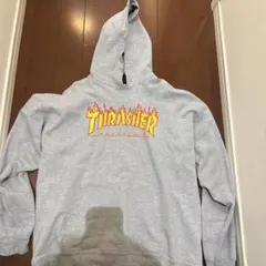 THRASHER フレイムロゴ パーカー グレー