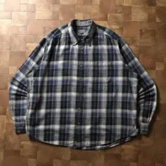 や*さ様 エディーバウアー　ネルシャツ　ネイビー　チェック　XXL　ビッグシルエ